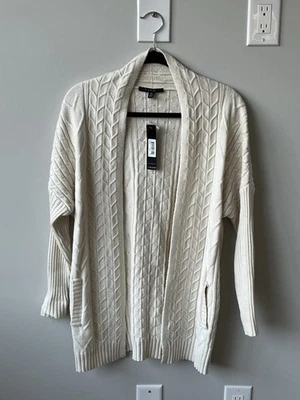 Cárdigan Suéter Cyrus Talla XS Crema Marfil Gran Tamaño Delantero Abierto Tejido con Cable Nuevo con Etiquetas Foto 1 de 4