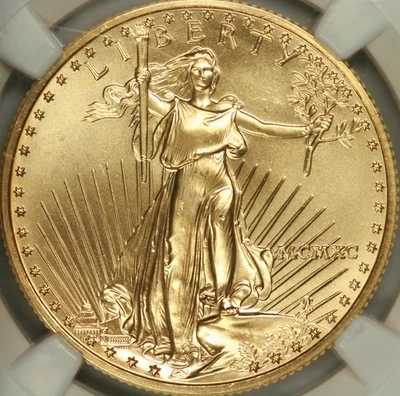 1990 $25 Half Ounce Gold Eagle NGC MS69 - Image 1 of 3