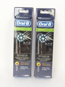 8 pcs Oral-B Crossaction Replacement Toothbrush Brush Heads USA 2x4 packs BLACK - Bild 1 von 3