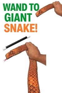 Deluxe 40” MAGIC WAND TO GIANT APPEARING SNAKE Metal Spring Cloth Comedy Trick - Picture 1 of 24