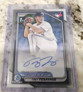 Bowman Chrome Draft Trey Yesavage 2024 primer autógrafo automático CPA-TY Toronto azul Ja - Imagen 1 de 10