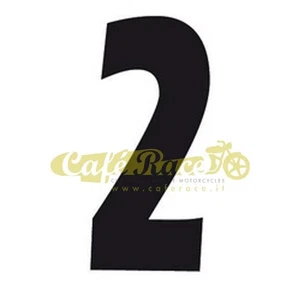 Number 2 Black Table Number Plate Fairing cafe racer Tracker scrambler - Picture 1 of 1