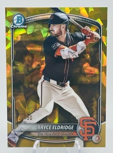 2025 Bowman Chrome Sapphire BRYCE ELDRIDGE Gold Refractor #21/50 Giants Prospect - Picture 1 of 4