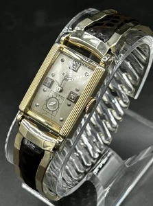 GRUEN 21 ART DECO MEN'S 14K GOLD-FILLED 21 JEWEL VERI-THIN WATCH DIAMOND MARKERS - Picture 1 of 16
