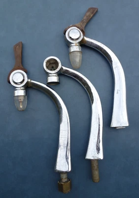 3 Vintage Gooseneck Soda Fountain Tap Dispenser SUPER SODA carbonated nozzle - Image 1 of 4
