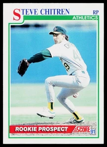 1991 Score Rookie Prospect Steve Chitren #760 Oakland Athletics - Picture 1 of 2