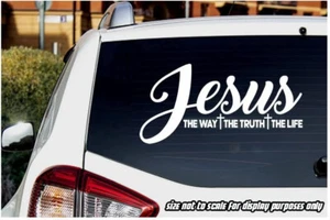 Jesus The Way The Truth The Life Sticker Decal - Vinyl Car Window 8" Christian - Foto 1 di 1