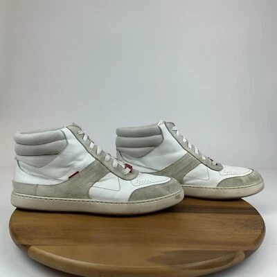 Zapatillas altas Fitflop Hugo de cuero blanco informales cómodas para hombre talla 12 D Foto 1 de 4