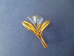 VINTAGE Swarovski KRISTALL CALLA LILIE 2 facettierte BLUMEN BROSCHE Anstecknadel - Bild 1 von 2