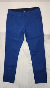 Livergy Chino Pants Men’s 32 Blue Slim Fit Regular Rise Narrow Leg Gulf Pants - Picture 1 of 12