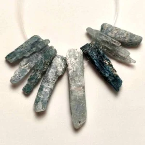 24g/8pcs Natural Kyanite Lemuria stick w/ Hole Reiki Healing 067 - Picture 1 of 5