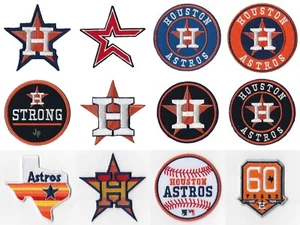 Lot SET Of 12 Houston Astros MLB Iron on Patches Embroidered Emblem Applique - Picture 1 of 24
