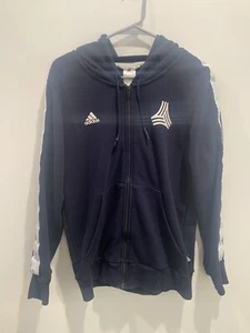 Adidas Tango Jacket Hoodie Navy White Mens Medium Soccer Track Zip Up - Picture 1 of 8