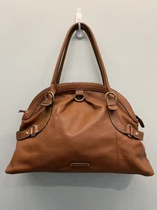 Adrienne Vittadini Pebble leather Zip Hobo shoulder bag Caramel Tan - Picture 1 of 10
