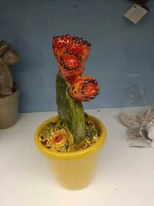 Vaso Pala Fico d'India in Ceramica di Grottaglie dipinta a mano - Foto 1 di 3