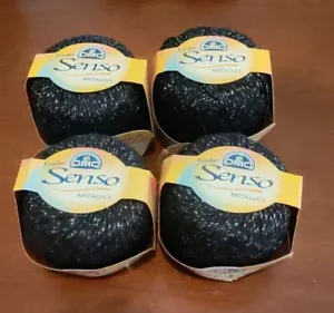 DMC Senso Metallics Crochet Quick Finish Yarn Black 1404 Sz 3 100 Yards 4 Balls - Picture 1 of 3