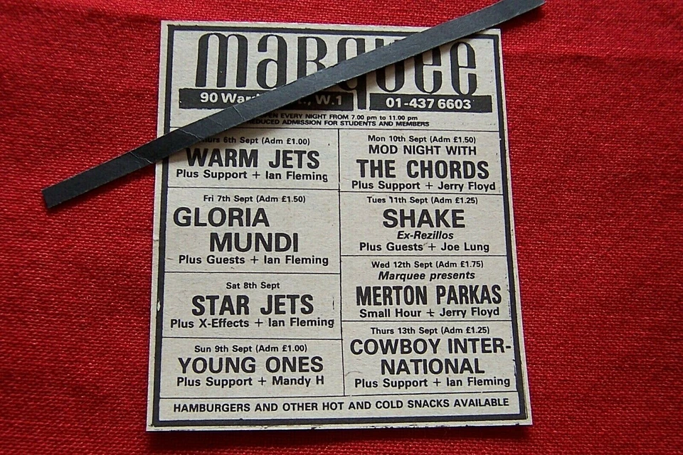 MOD REVIVAL THE CHORDS 1979 VINTAGE GIG CONCERT ADVERT MARQUEE LONDON  - Image 1 of 1