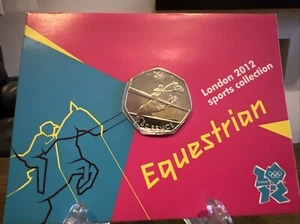 London 2012 Olympic Games Equestrian 50p In Original Card And Uncirculated - Picture 1 of 3