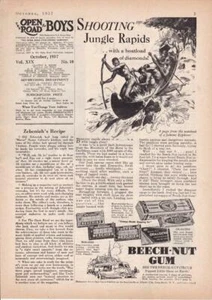 1937 Beech-Nut Gum Ad/"Shooting Rapids With Diamonds" Story - Picture 1 of 1
