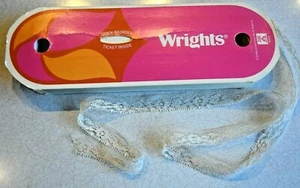 Wrights 1974 rubio acetato nailon encaje en perno 5/8" ancho 10 yardas lavado y desgaste - Imagen 1 de 6