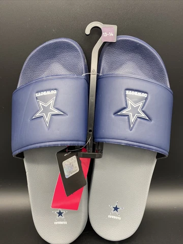 FOCO Mens Dallas Cowboys Shower Slides Blue Sandals Flip Flops Size XL (13-14) Cover