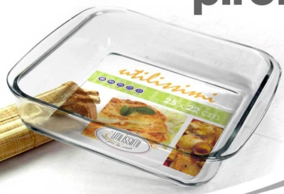PIROFILA VETRO QUADRATA TEGLIA FORNO ALTA ANTIADERENTE Lasagnera 25*22*5 cm - Immagine 1 di 4