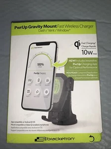 Bracketron PwrUp 10W Qi Fast Wireless Charge Dash Car Mount for iPhone 12/11/XR - Picture 1 of 6