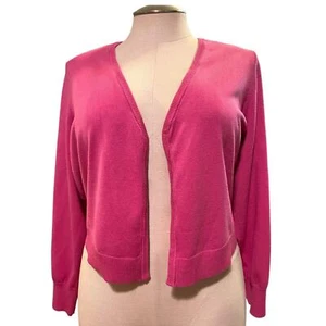 Torrid 3 (3X 22/24) Pink Open Front Long Sleeve Cropped Shrug Cover Up Sweater - Picture 1 of 3