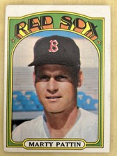 1972 Topps Marty Pattin Baseball Card #144 Red Sox Pitcher Mid-Grade VG O/C