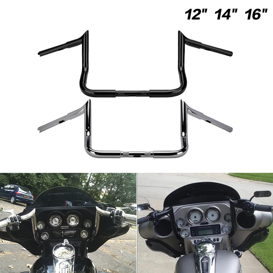 12/14/16" Rise Meathook Bars Handlebar For Harley Street Electra Glide 1986-2023 - Image 1 of 4