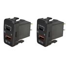 2X Car Fast  Adapter Qc3.0 Dual Usb   Socket With Voltmeter For  Land5792