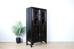 antiker chinesischer Hochzeitsschrank schwarz #M-HOC-YG75 - Bild 1 von 5