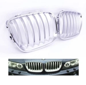 2 GRILLE DE CALANDRE CHROME / TITANIUM BMW X5 E53 LCI RESTYLEE DE 01/2004 A 2006 - Imagen 1 de 5