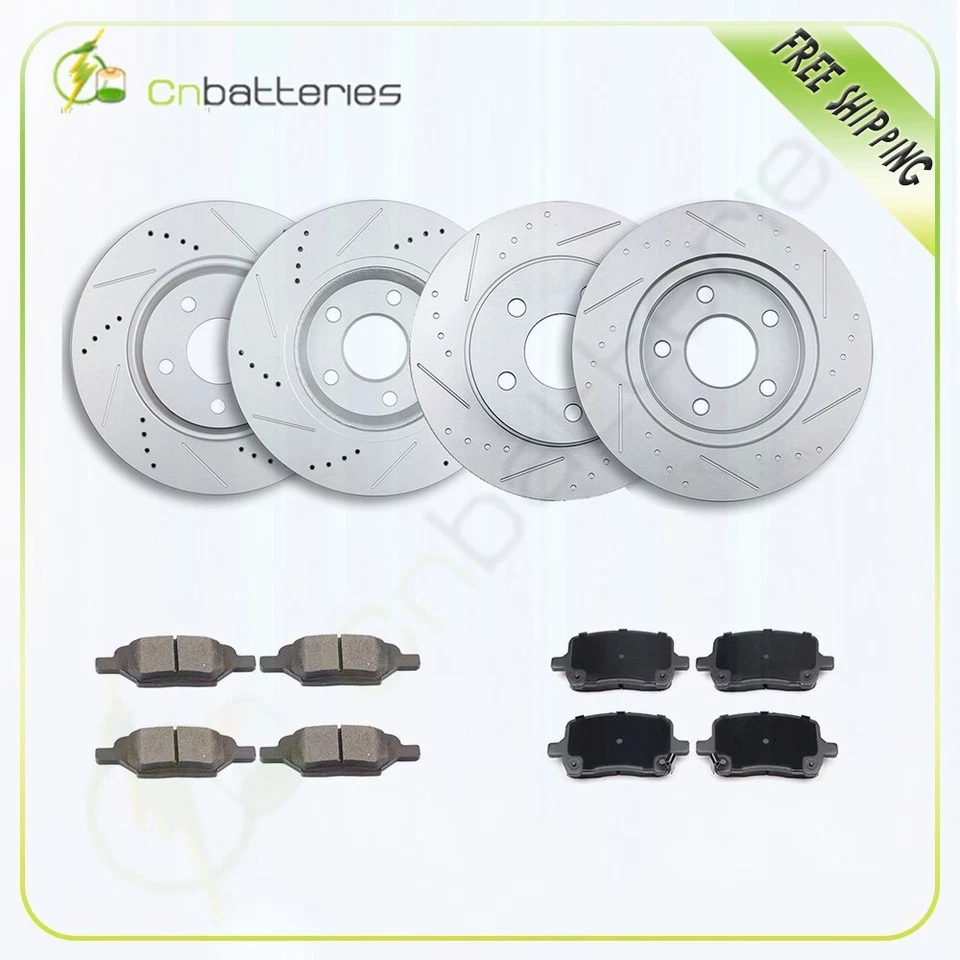Front Rear Brake Rotors And Pads Kit Cearmic For 2005-2008 Pontiac G6 - Image 1 of 4
