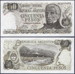 ARGENTINA π¦π· P296* 50 PESOS LEY18.188/69* SERIE A* ND1975* UNC GEM* USA SELLER - Picture 1 of 1
