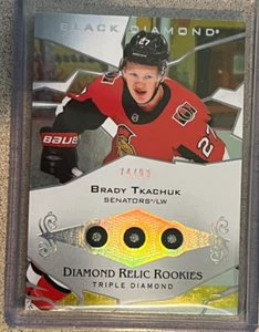 Brady Tkachuk Diamond Relic Rookies Triple RC /99 2018-19 UD Black Diamond - Bild 1 von 2
