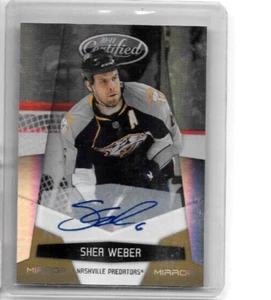 SHEA WEBER 2010-11 PANINI CERTIFIED MIRROR GOLD CERTIFIED AUTOGRAPH#/25 HOF - Picture 1 of 1