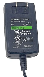 Sony AC Power Adapter AC-6013 6V 1.3A Replacement OEM Used Tested Works - Picture 1 of 3