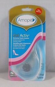 Amope Gel Activ Extreme Heels Insoles - New - Women's Size 5-10 - 1 Pair