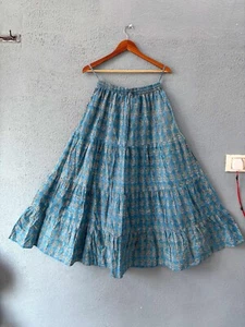 indian cotton skirt Handblock print cotton skirt Floral cotton skirt Ethnic wear - Picture 1 of 8