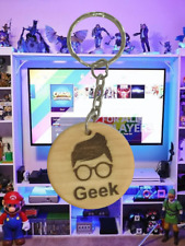  Funny.free engraving,gift idea."Geek"Keyring Handmade Unique cool gift.him,her
