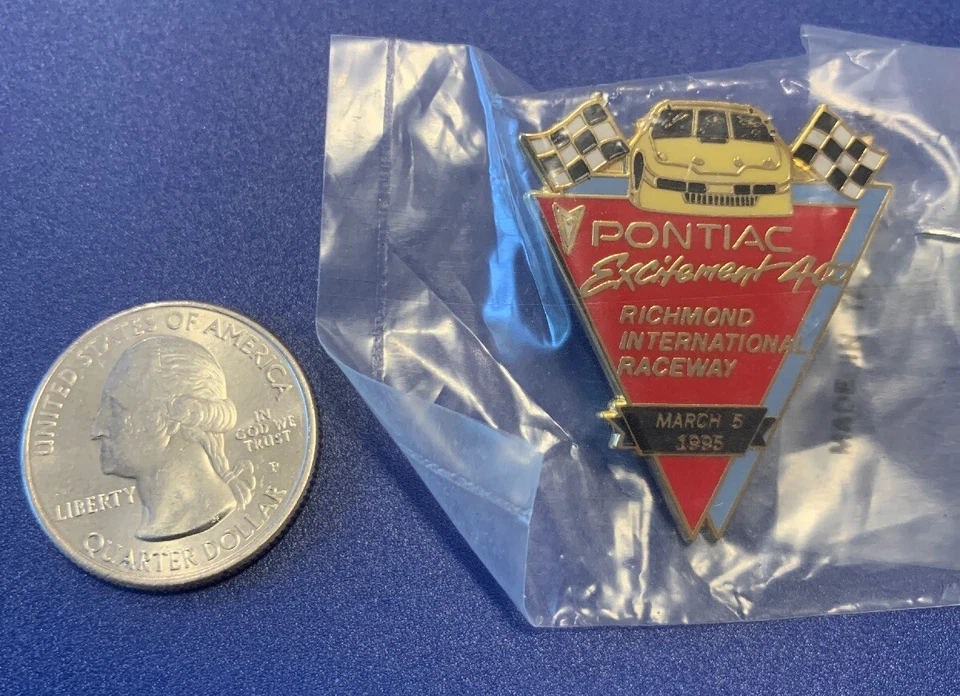 Pontiac Excitement 400 Richmond Int Raceway 3/5/95 Terry Labonte Won NASCAR Pin - Image 1 of 1