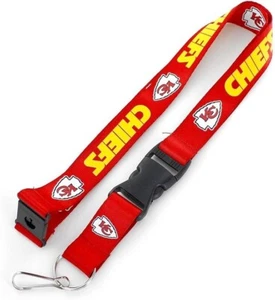 NFL Kansas City Chiefs Double-Sided Breakaway Lanyard | Detachable Keyring & ID - Picture 1 of 1