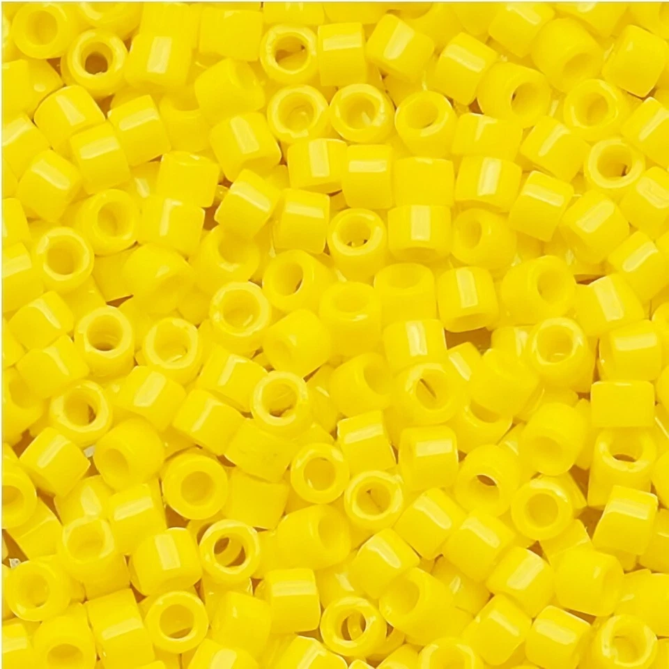 25g Miyuki Delica Seed Bead 11/0 Opaque Yellow DB721