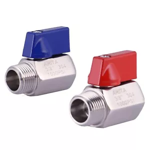 Mini Ball Valve 3/8" Stainless Steel 304 Reduced Port 1000PSI for Water Oil &... - Picture 1 of 7
