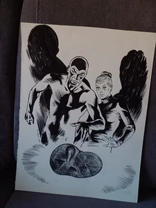 TAVOLA ORIGINAL ART DIABOLIK Illustrazione firmata F. PALUDETTI mostra PC 1994 - Imagen 1 de 13