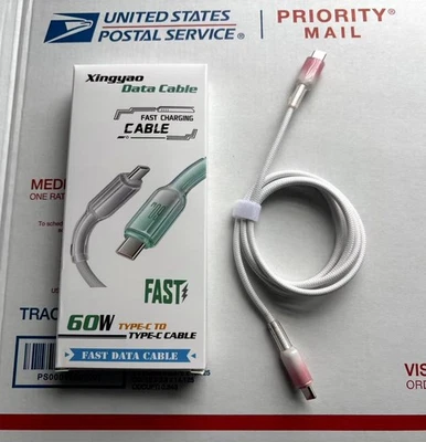 USB C to USB C Cable 60W Nylon Braided Fast Charging Type C Cord 3 Pack 3ft - Image 1 of 4