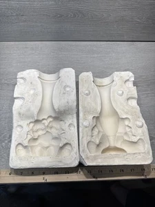 Vintage Unbranded 7.5” Vase With Teddy Bears Ceramic Slip Mold - Picture 1 of 8