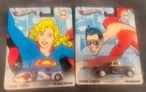 Bundle Of Two DC Comics Hot Wheels Car Toys Plastic Man + Supergirl NEW - Picture 1 of 7