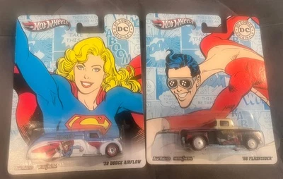 Bundle Of Two DC Comics Hot Wheels Car Toys Plastic Man + Supergirl NEW - Image 1 of 4